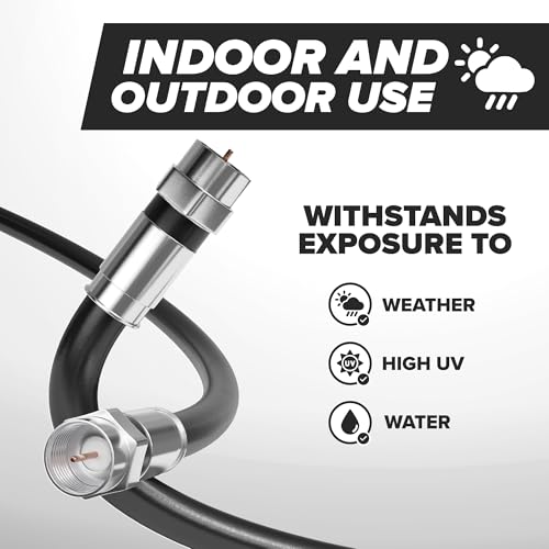 THE CIMPLE CO Coaxial Cable, 100 FT, Indoor/Outdoor, High Speed Internet, Satellite Extension, RG6, Dual Shielded Coax, CATV, UV Resistant, Weather Proof, CL2 Rated, 30 Meters, Black