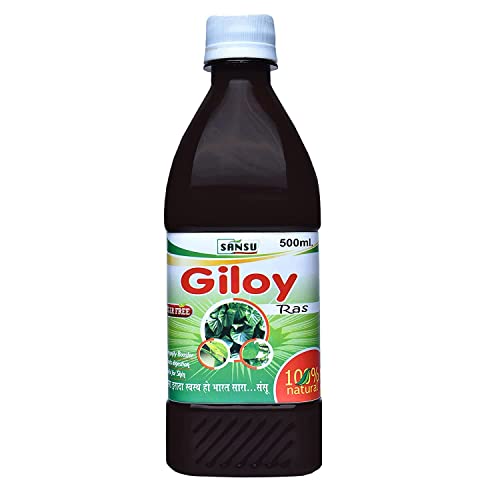 SANSU Papaya Leaf Juice for Treat Symptoms related to dengue Fever, Improve Blood Platelet levels with Giloy juice for Immunty Booster, Boost, digestion, skin, 500ml (pack of 2)