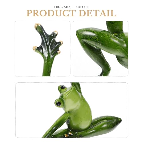 Grenouille yoga en résine DOITOOL (lot de 2) - Statuettes décoratives de bureau et maison - 8