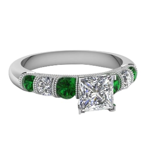 Bague diamant insolite princesse en argent sterling taille 47 à 70