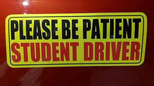 Image of Magnetic Student Driver Stickers Magnetic Reflective Rookie Driver Bumper Sticker 5 pcs