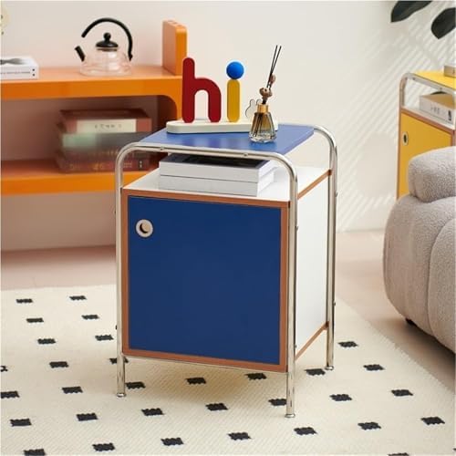 Minimalist Blue Multi-Layer Nightstand - Sturdy Bedside Table with Open Shelves for Bedroom, Living Room & Versatile Use - Modern Storage Solution for Home Décor