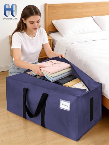 Image of HOMESURE Supports 200lbs Heavy Duty Moving Bags - Strong Zipper & Wrap-Around Handles - Water-Resistant Storage Totes, Durable Alternative to Moving Boxes- 40 Pack -Multi-Color System for Easy Sorting