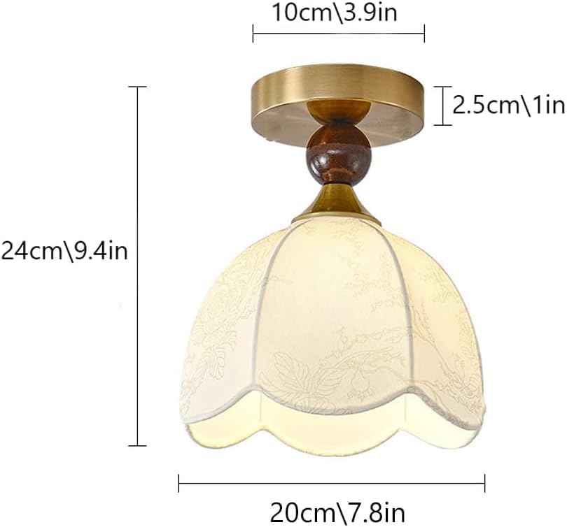 Miniatura 7 de Lámpara de techo semiempotrada francesa retro moderna con pantalla de tela blanca para cocina, dormitorio, sala de estar, base E26E27