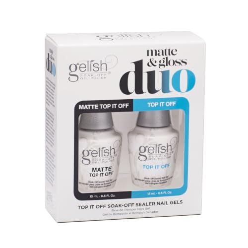 Gelish Professional Essentials Gel Nail Top Coat Bundle – Matte & Gloss Duo, 15 mL