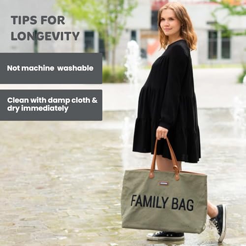 Childhome, Family Bag, Borsa Per Il Cambio, Borsa Fasciatoio Borsa Da Viaggio E Weekend, Grande Capacità, Custodia Staccabile Inclusa, Kaki - 6