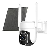 HUEVUE 4G LTE Cellular Security Camera Wireless Outdoor, 2K No WiFi Security Cellular Camera Solar Powered with Color Night Vision, PIR Motion Sensor AI Tracking for Farm/RV