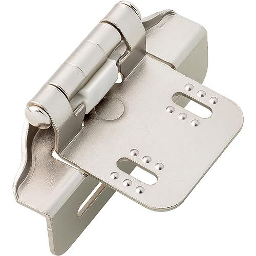 Franklin Brass (10-Pack) Self-Closing Cabinet Hinges Semi-Wrap 1/4 Overlay for Cabinet Doors Kitchen/Cabinets/Cupboards/Furniture Satin Nickel H01911K-SN-B