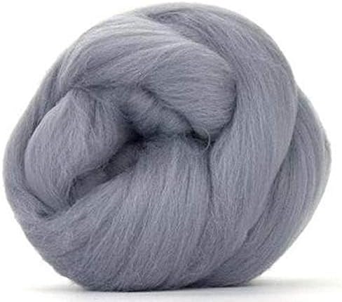 4 oz Paradise Fibers 64 Count Dyed Merino Top Spinning Fiber (Ash Gray)