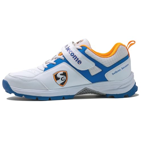 Image of SG Mens Shoe Century 6 0 White /Royal Blue /Orange No 8