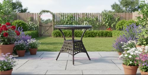 Image of India Outdoor Indoor Patio Furniture Sets Rattan Chair Patio Set Conversation Set Poolside Lawn Chairs Swingarea Balcony Outdoor Garden Furniture Chair (Brown with Multicolor Cushion 4+1)