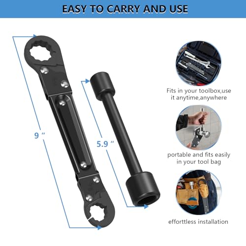 Image of Holdly Angle Stop Wrench, Plumbing Tool for 3 /8- and 1 /2-Inch Valves