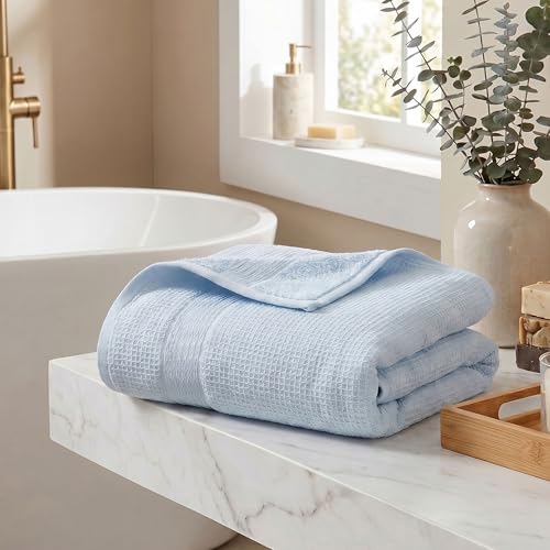 Image of MYTRIDENT Towels for Bath, Finesse Fashion Premium Towel Collection, 100% Cotton Towel, 1 Bath Towel for Men /Women, Highly Absorbent Towels for Bath, 600 GSM, Cloud
