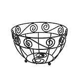 Spectrum Diversified Scroll Mini Fruit Bowl, Classic Kitchen Design for Produce Storage Basket Holder, Countertop Décor & Kitchen Organization, Traditional Décor, Black