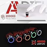 APIELE 19mm Momentary Push Button Switch On Off Aluminium Alloy with 12V LED Angel Eye Head for 19mm 3/4 Mounting Hole with Wire Socket Plug Self-Reset (Blue Led/Black Shell) - Image 5