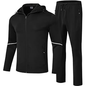 Rdruko Men’s Track Suits 2 Piece Set Sweatsuits Jogging Workout Gym Warm Up Sportswear Suits with Hoodie
