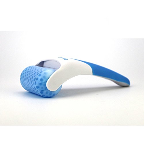 Ice Roller Cooling Skin Face Body Massager for Eye Puffiness, Dark Circle, Pain Relief Health Personal Care DIY Tool - Reusable, Freezable, Mess-Free, Alternative to Cold Pack Therapy (Blue White)