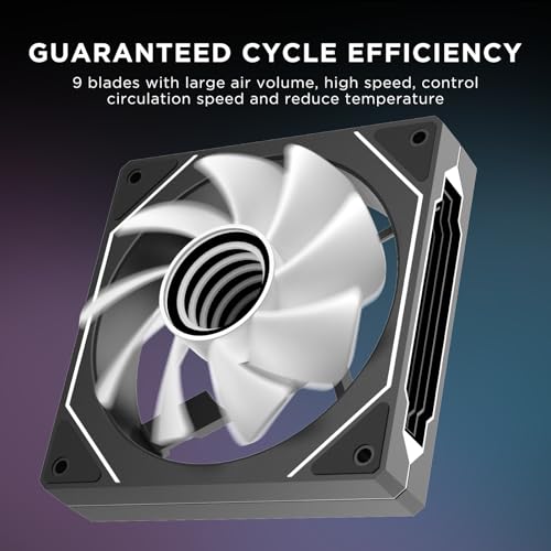 Image of Prism4 Pro 120mm PC Blade ARGB Case Fans,Infinity Mirror RGB Light Effect 5V 3PIN Motherboard Light Sync 800~1800RPM PWM PC Fan(Black Reverse)