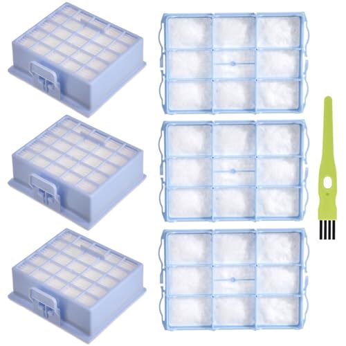 Ersetzt 3x HEPA Filter+3x Motorschutzfilter für Siemens VS06G VS06B VS06C VSZ3 (Z3.0) Serie VSZ31423 VSZ31455 VSZ31456 VSZ31466 für Siemens Synchropower Geeignet für Bosch BSG6 / BSGL3 / BSGL4 Serie