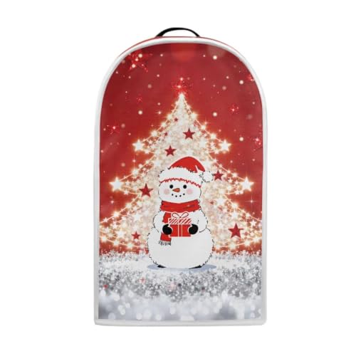 Image of Christmas Tree Snowman Blender Dust Cover, Anti Fingerprint Polyester Stand Mixer or Coffee Maker Appliance Protector, Stain Resistant Blender Cover for Kitchen Appliance Holiday Gifts