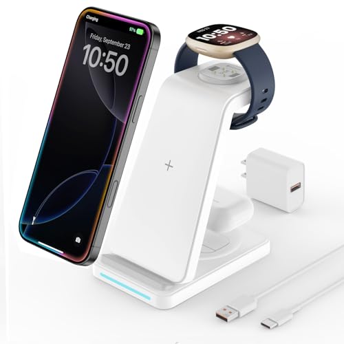 JoyGeek Charging Station for Fitbit Versa 4 3 Sense 2, 3 in...
