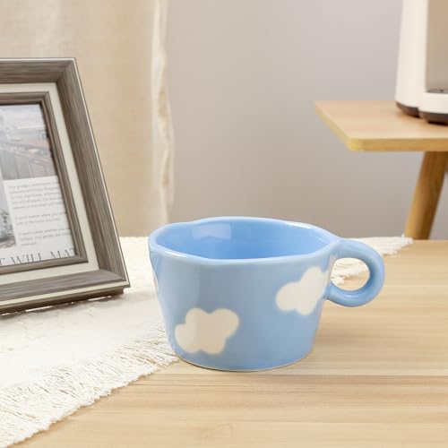 Taza de cerámica Koythin 200 ml azul diseño pintado a mano miniatura 3