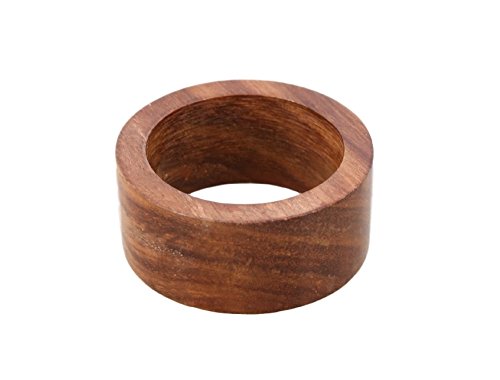 Shalinindia Handmade Party Decor Wooden Napkin Rings for Table Dinner Decoratio (Set of 12)