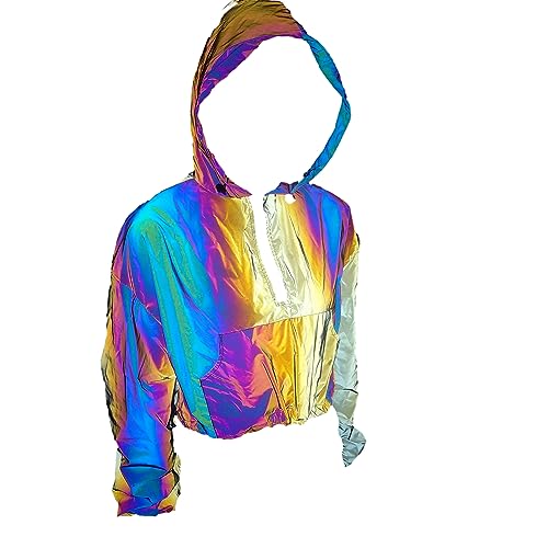 Veste réfléchissante techwear crop top Harajuku pour femme
