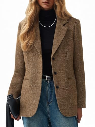 Mina Self Fall Blazers for Women 2026 Khaki Tan Women's