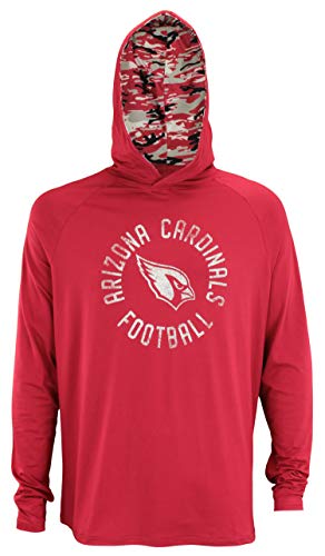 Zubaz NFL Cardinals Lightweight Mini Camo Hoody, Red Size XXL