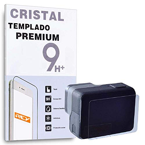 REY Protector de Pantalla para GOPRO HERO5 Black, HERO6 Black, HERO7 Black, HERO8 Black, Cristal Vidrio Templado Premium