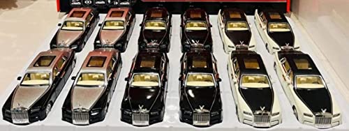 Image of Exclusive Alloy Metal Pull Back Die-Cast Car Diecast Metal Pullback Toy Car with Openable 6 Doors,Light Music Boys Gifts Toys (1:32 Rolls Royce Phantom - Multicolor)