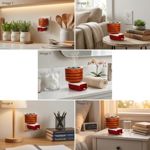 Image of Sheesham Wooden Kapoor Dani, Pooja Camphor Diffuser for Home Bakhoor Burner Puja Kapoor Dani Electric Kapoor Dani for puja Kapoor Machine Diffuser