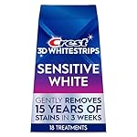 Crest 3D Whitestrips Sensitive At-Home Teeth Whitening Kit, 18 Treatments, Gently Removes 15 Years of Stains, Crest Whitestrips, Teeth Whitening Kit