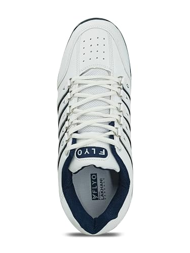 Image of FLYO by Lakhani Vardaan Pace718 Comfortable Trendy White Outdoor Shoes with Anti-Skid Rubber Sole