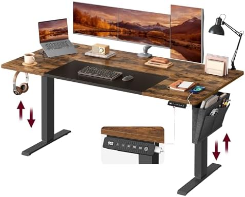 SONGMICS LSD026X01 Biurko elektryczne, 70 x 160 x (72-120) cm, ...