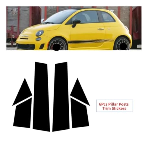 Garniture colonne porte Fiat 500 style urbain moderne look noir laqué brillant