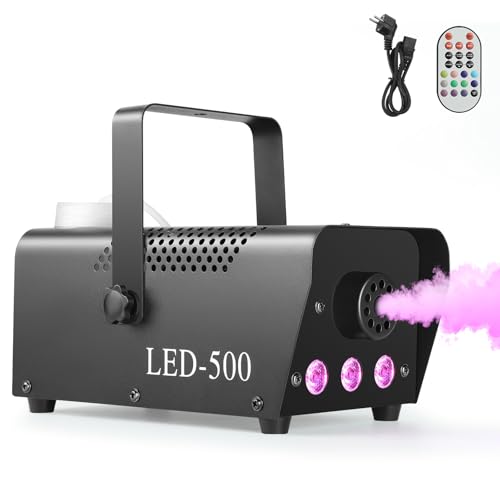 Fog Machine with Wireless Remote Control and 14 Color RGB LED Lights, Portable Smoke Machine with...
