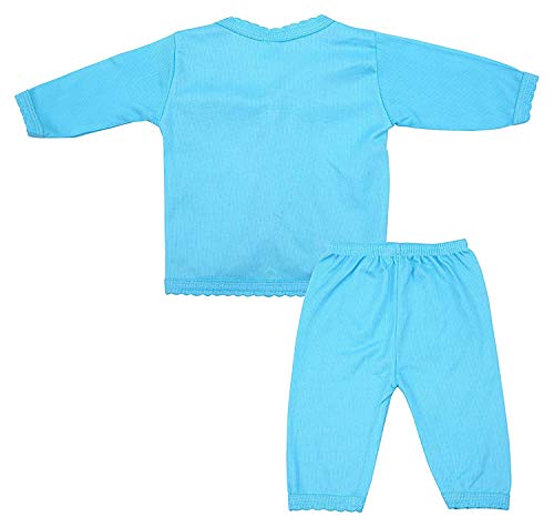 Image of Born Baby Poly Cotton Solid Color Fullsleeve T-Shirt And Pant Combo Set For 0-6 Months (Pack Of 5), Multicolour