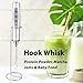 Sakgos Milk Frother with Stand Rechargeable-Handheld Frother Wand with 3 Stainless Whisks 3 Speed Adjustable, Electric Whisk Drink Mixer, Foam Maker Blender for Matcha Latte Cappuccino Chocolate