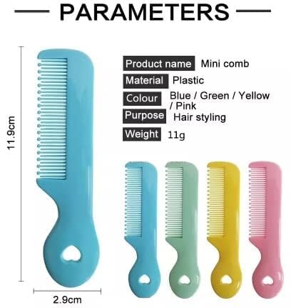 Tustao Pack Of 4 Round Tip Bristles Baby Cute Comb Baby Grooming For Sensitive Scalp Skin, for Nursery Newborn Infant Girl Boy Kids Comb Baby