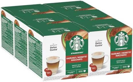 STARBUCKS Hazelnut Macchiato by Nescafé Dolce Gusto, Dunkle Röstung, Kaffeekapseln 6 x 12 (72 Kapseln)