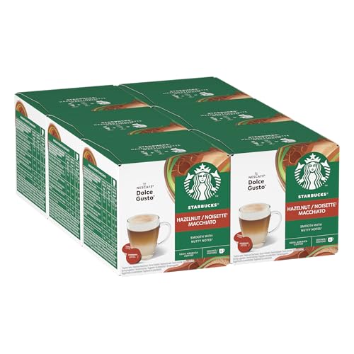 STARBUCKS Hazelnut Macchiato by Nescafé Dolce Gusto, 6 confezioni da 12 capsule (72 capsule compatibili Nescafé Dolce Gusto)