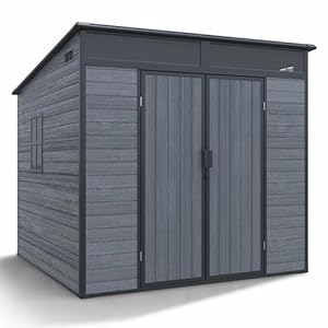 Gartenhaus Penta 4, 4m² Kunststoff | Polypropylen (PP) Geräteschuppen witterungsbeständig 198 x 203 x 204 cm (B x T x H) dunkelgrau/schwarz