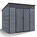 Gartenhaus Penta 4,4m² Kunststoff | Polypropylen (PP) Geräteschuppen witterungsbeständig 198 x 203 x 204 cm (B x T x H) dunkelgrau/schwarz