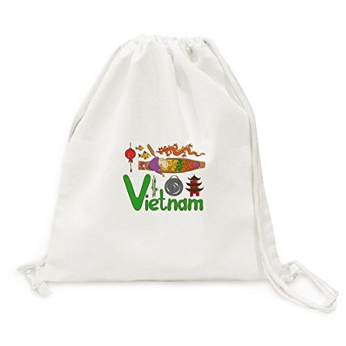 Sac cordon toile motif Vietnam résistant et léger
