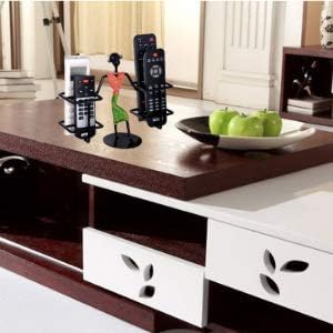 D&V Engineering Metal Stylish Lady Design Tabletop Remote Holder/Stand/Organiser | Living Room Showpiece for TV, AC, DVD, DTH Remotes | Holds 4 Remotes (Pink & Green)