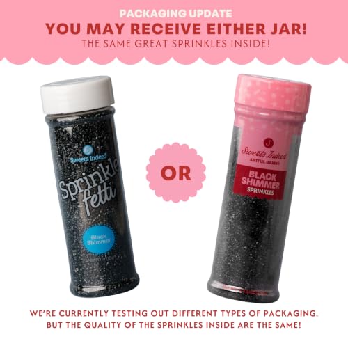 Image of Sweets Indeed Sprinkles, Edible Sprinkle Sugar Mix, Perfect for Cake Decorations, Baking, Ice Cream, Cookies, Cupcake Topper, 5 ounces (Black)