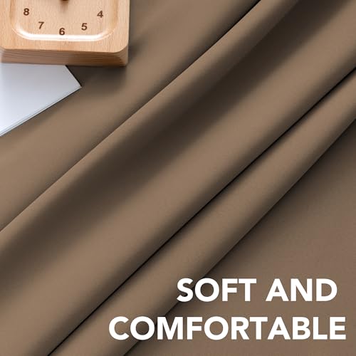 Image of H.VERSAILTEX Blackout Curtains Thermal Insulated Window Treatment Panels Room Darkening Blackout Drapes for Living Room Back Tab /Rod Pocket Bedroom Draperies (2 Panels, Macchiato, 52 x 63 Inch)