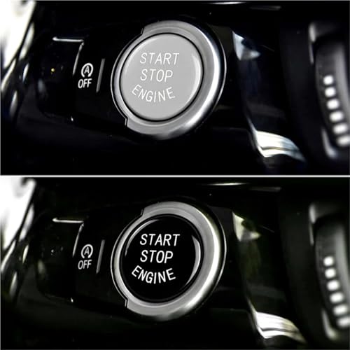 Couvercle bouton démarrage d'arrêt argent BMW E90 E60 X1 E84 X5 E70 cache bouton start stop - 2